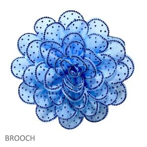 Blue Floral Brooch